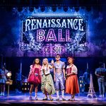 & Juliet original Broadway cast Four modern-renaissance stylized figures under lit sign Renaissance Ball Ce Soir