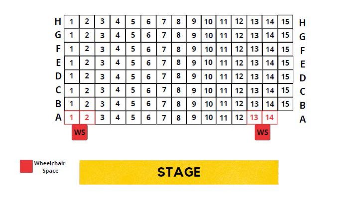 MAST Mayflower Studios - Studio 2 diagram Diagram showing the seating in Studio 2 at Mayflower Theatre