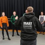 MAST Community A member of our Community team is teaching a session with 7 adult participants in Studio 3 at MAST Mayflower Studios.
